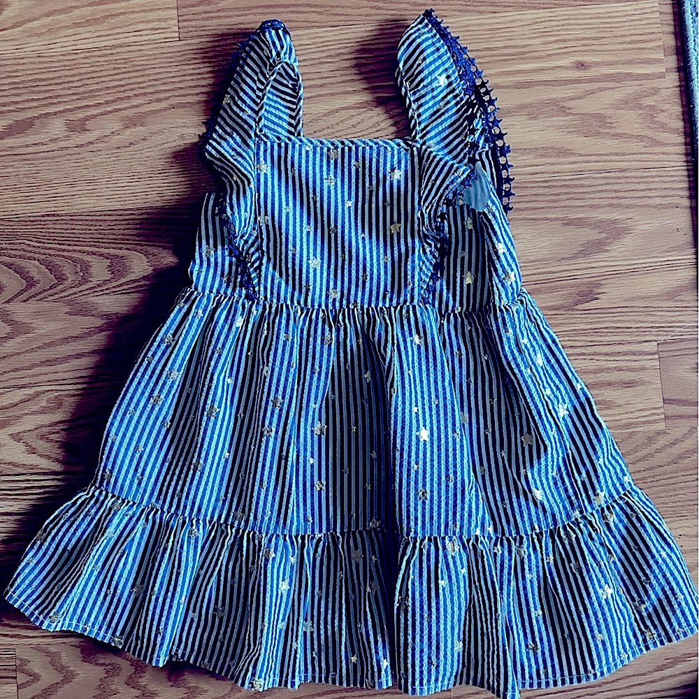 Cat & Jack Blue and White Striped Dress